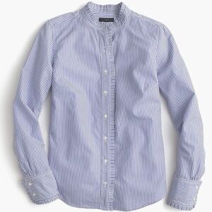 J. Crew stripped ruffle trim blouse